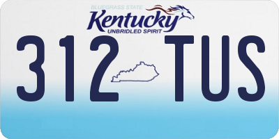 KY license plate 312TUS