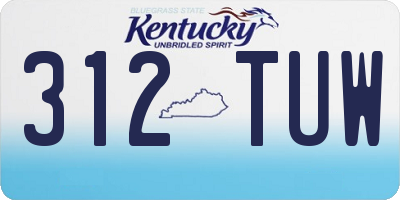 KY license plate 312TUW