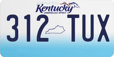 KY license plate 312TUX
