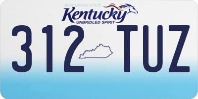 KY license plate 312TUZ