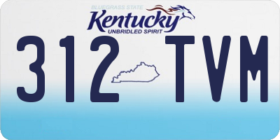 KY license plate 312TVM