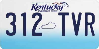 KY license plate 312TVR