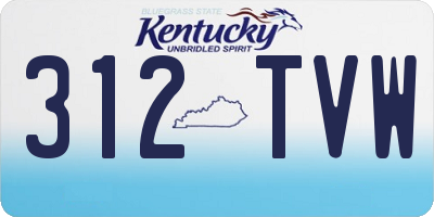 KY license plate 312TVW