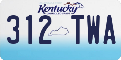 KY license plate 312TWA