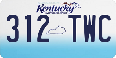KY license plate 312TWC