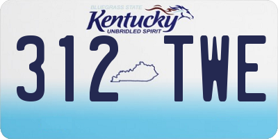 KY license plate 312TWE
