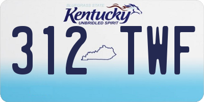 KY license plate 312TWF