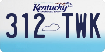 KY license plate 312TWK