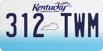 KY license plate 312TWM