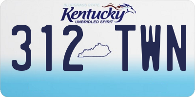 KY license plate 312TWN