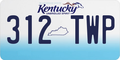 KY license plate 312TWP