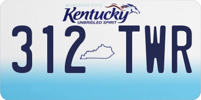KY license plate 312TWR