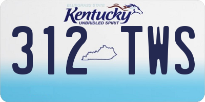 KY license plate 312TWS
