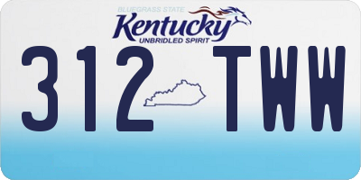 KY license plate 312TWW
