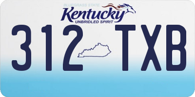 KY license plate 312TXB