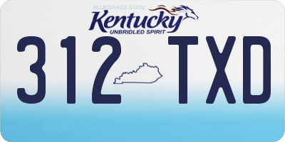 KY license plate 312TXD