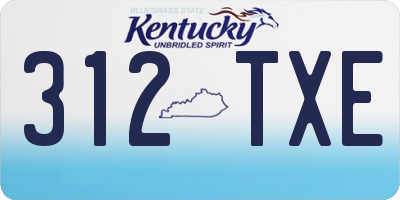KY license plate 312TXE