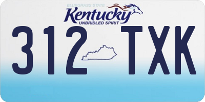 KY license plate 312TXK
