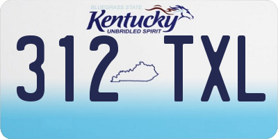 KY license plate 312TXL
