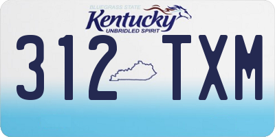 KY license plate 312TXM