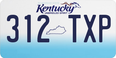 KY license plate 312TXP
