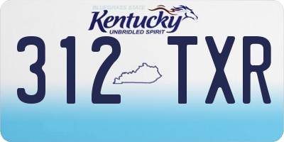 KY license plate 312TXR