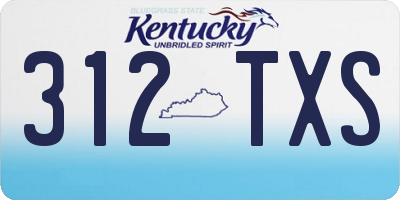 KY license plate 312TXS