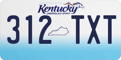 KY license plate 312TXT