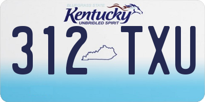 KY license plate 312TXU