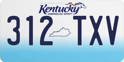 KY license plate 312TXV