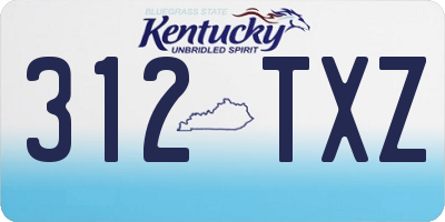 KY license plate 312TXZ