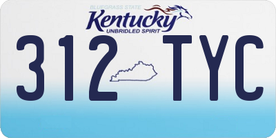 KY license plate 312TYC