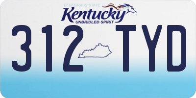 KY license plate 312TYD
