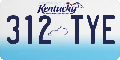 KY license plate 312TYE