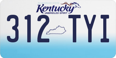 KY license plate 312TYI