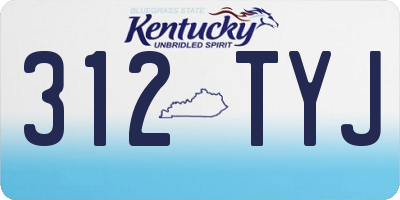 KY license plate 312TYJ