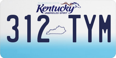 KY license plate 312TYM