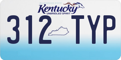 KY license plate 312TYP
