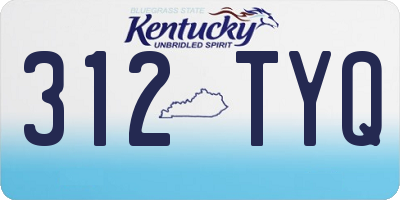 KY license plate 312TYQ