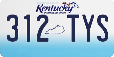 KY license plate 312TYS