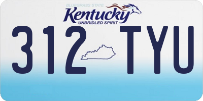 KY license plate 312TYU