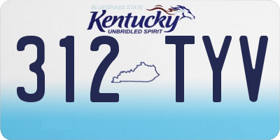 KY license plate 312TYV