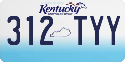KY license plate 312TYY