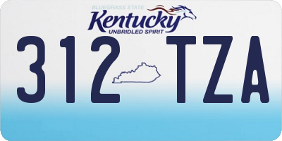 KY license plate 312TZA