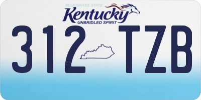 KY license plate 312TZB