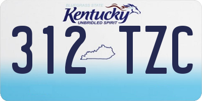 KY license plate 312TZC