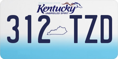 KY license plate 312TZD