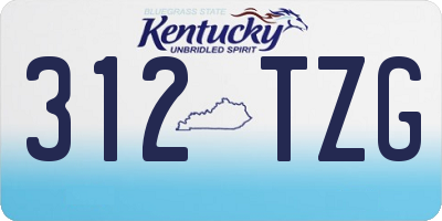 KY license plate 312TZG