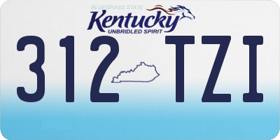 KY license plate 312TZI