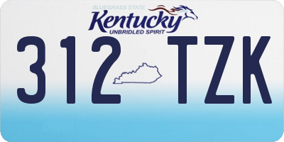 KY license plate 312TZK